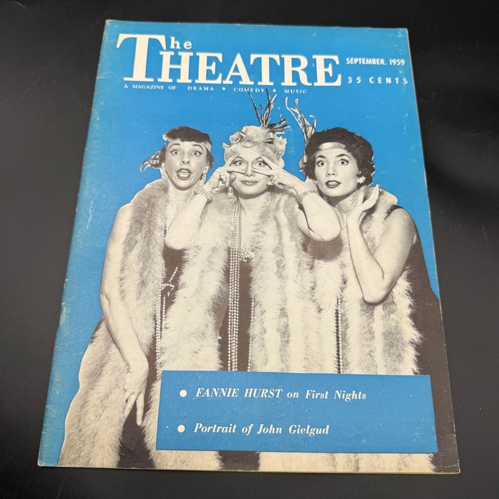 The Theatre Magazine September 1959 Fannie Hurst John Gielgud Sidney Poitier‎